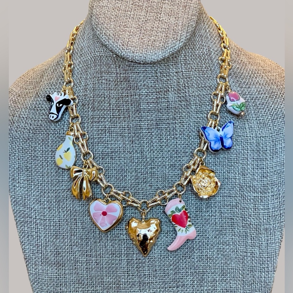 The Caroline Necklace: OOAK Tarnish resistant chain w various fun charms